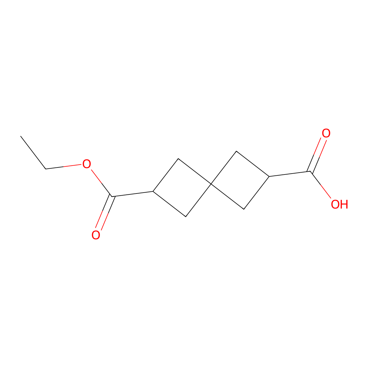 6-(Ethoxycarbonyl)spiro[3.3]heptane-2-carboxylic acid molecular structure, CAS 28114-90-1