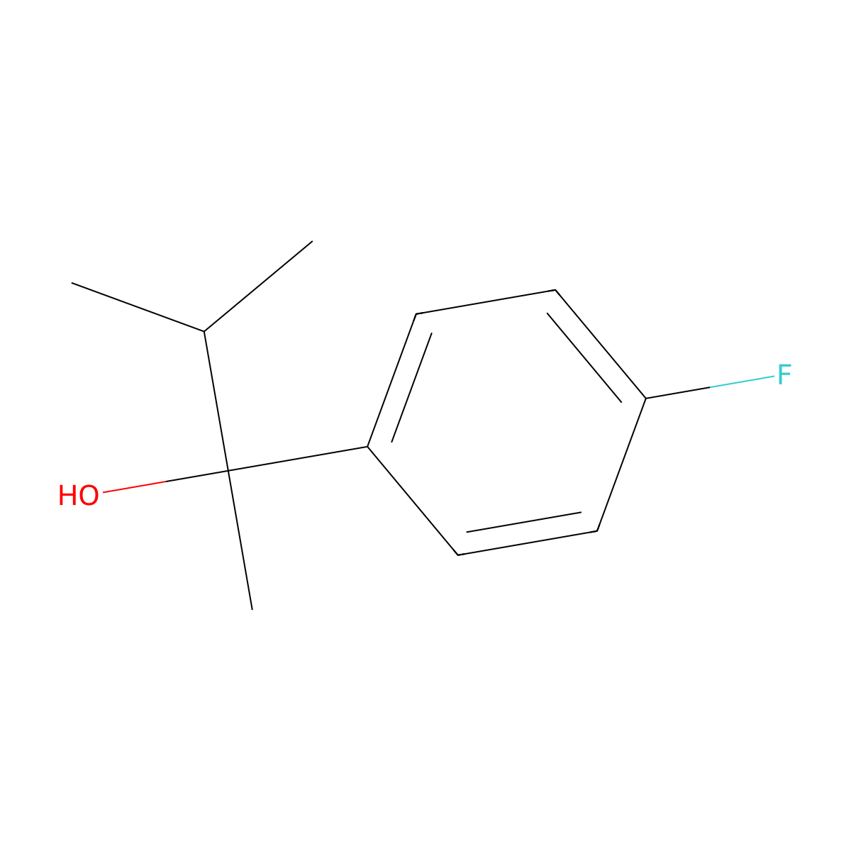 4-Fluoro-alpha-methyl-alpha-(1-methylethyl)benzenemethanol molecular structure, CAS 28114-96-7