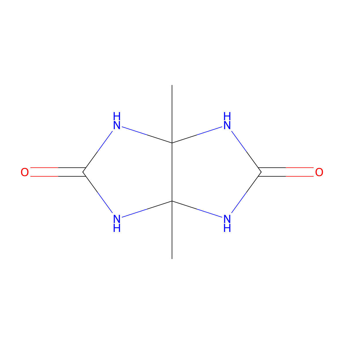Tetrahydro-3a,6a-dimethylimidazo(4,5-d)imidazole-2,5(1H,3H)-dione molecular structure, CAS 28115-25-5