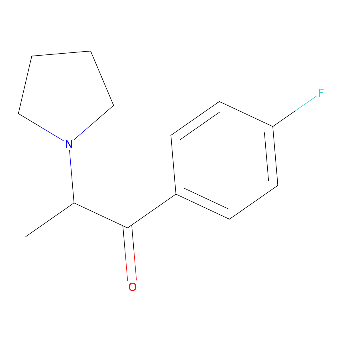 1-(4-Fluorophenyl)-2-(pyrrolidin-1-yl)propan-1-one molecular structure, CAS 28117-76-2