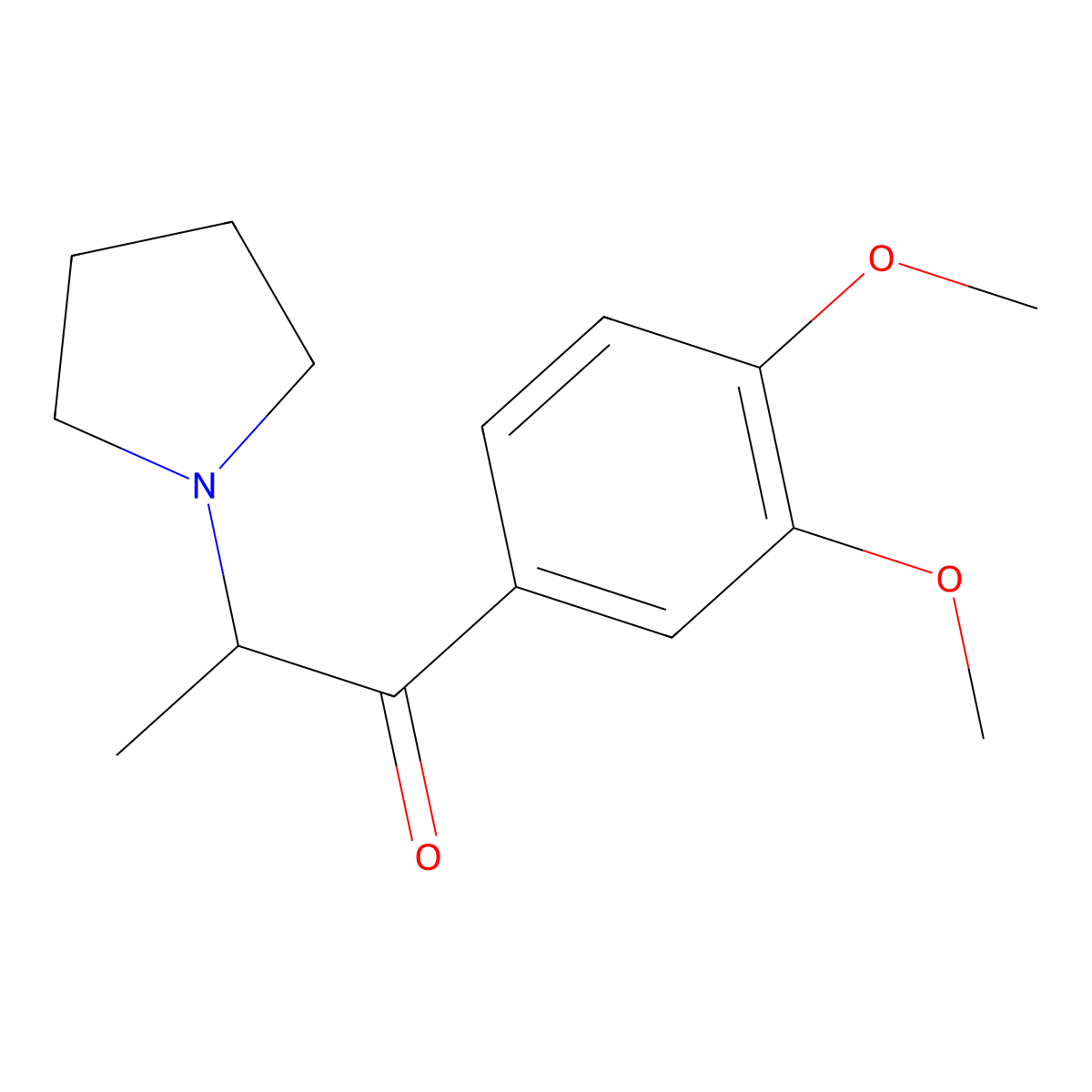 1-(3,4-Dimethoxyphenyl)-2-pyrrolidin-1-ylpropan-1-one molecular structure, CAS 28117-92-2