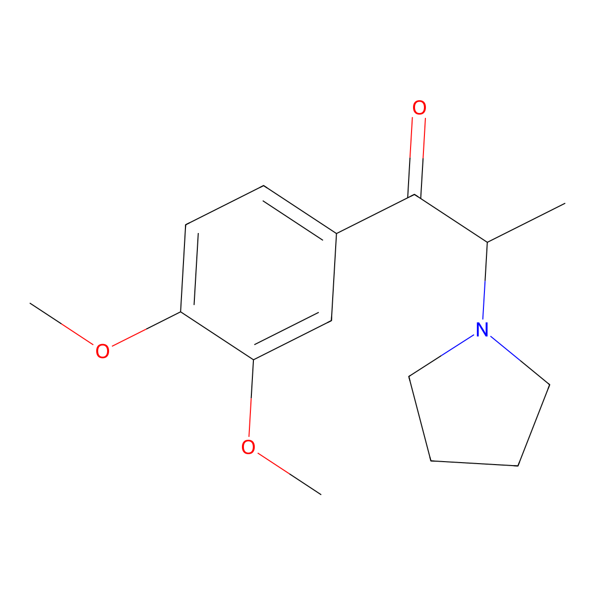 1-(3,4-Dimethoxyphenyl)-2-pyrrolidin-1-ylpropan-1-one molecular structure, CAS 28117-92-2