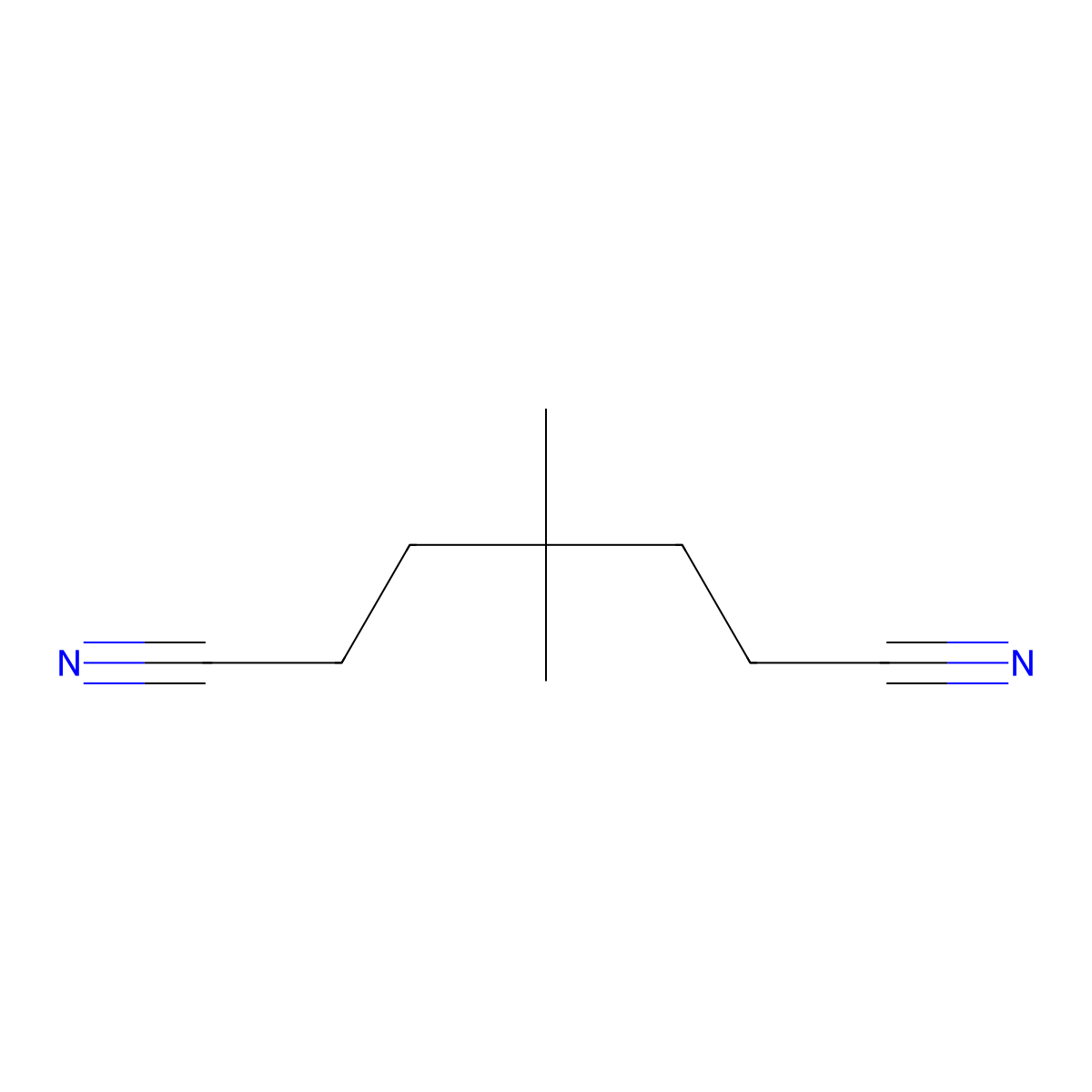 4,4-Dimethylheptanedinitrile molecular structure, CAS 28118-37-8