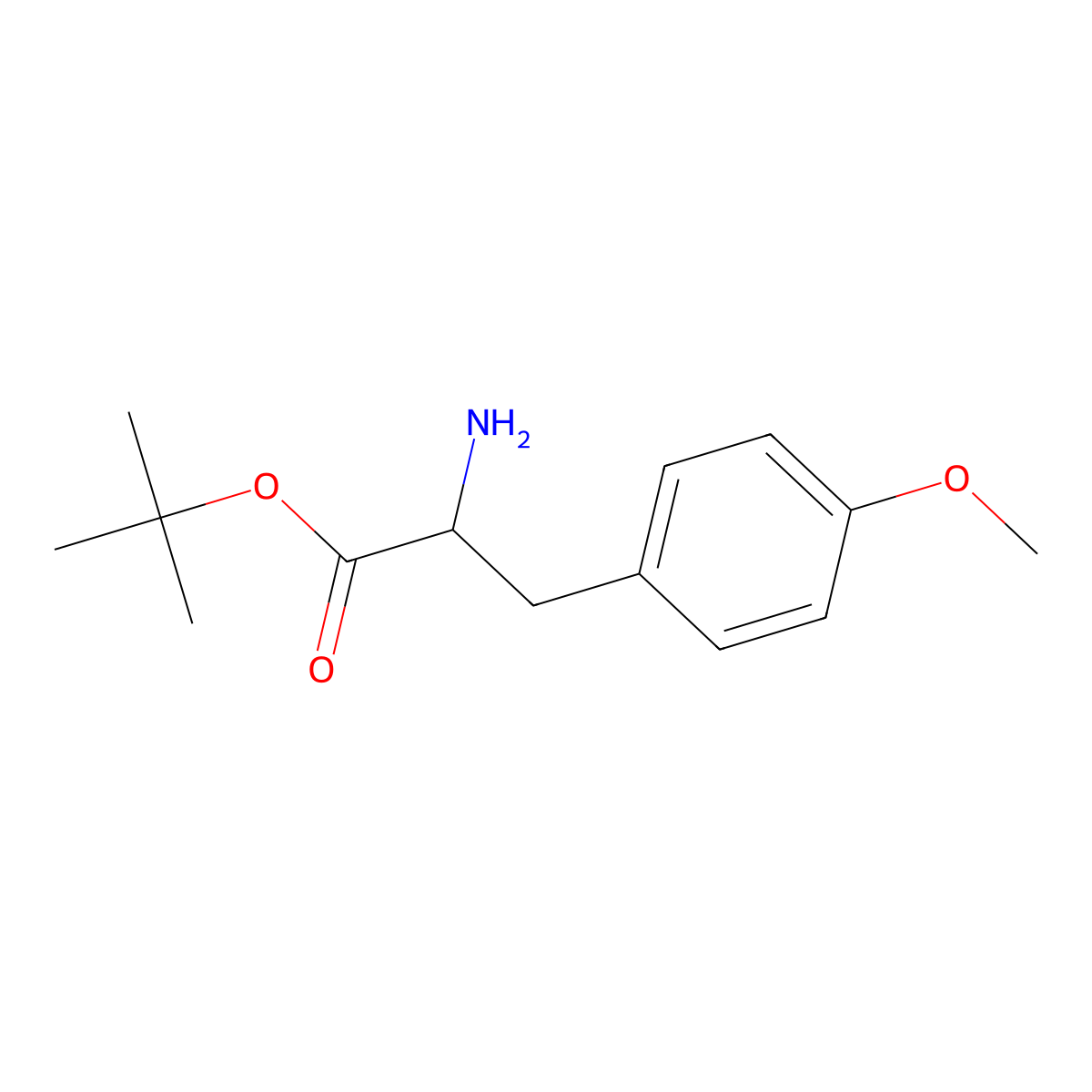 Tert-butyl (2R)-2-amino-3-(4-methoxyphenyl)propanoate molecular structure, CAS 281190-95-2