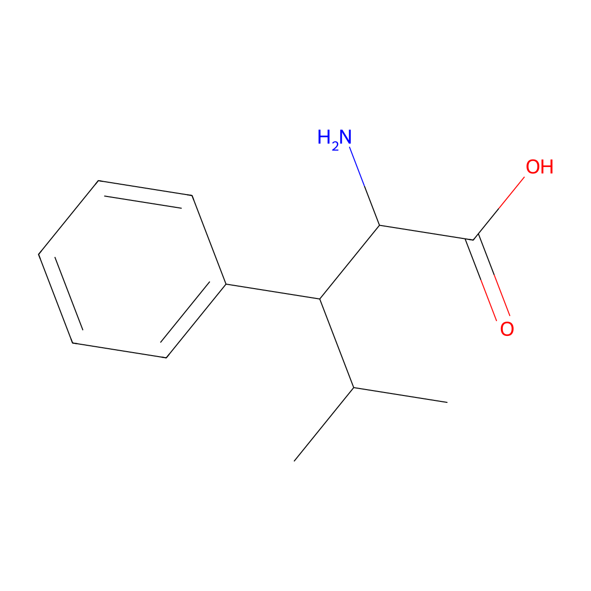 2-Amino-4-methyl-3-phenylpentanoic acid molecular structure, CAS 281199-29-9