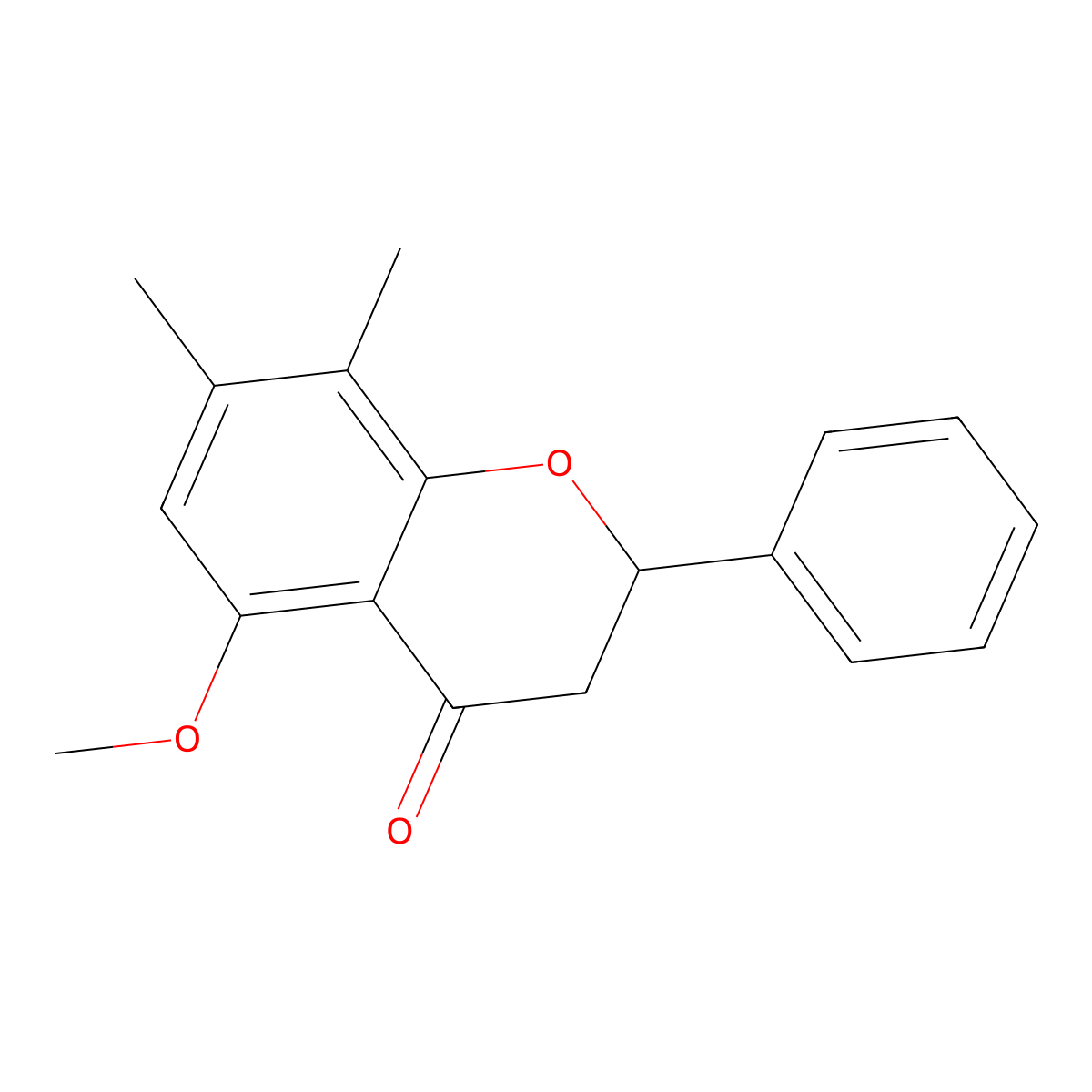 5-Methoxy-7,8-dimethyl-2-phenyl-2,3-dihydrochromen-4-one molecular structure, CAS 2812-09-1
