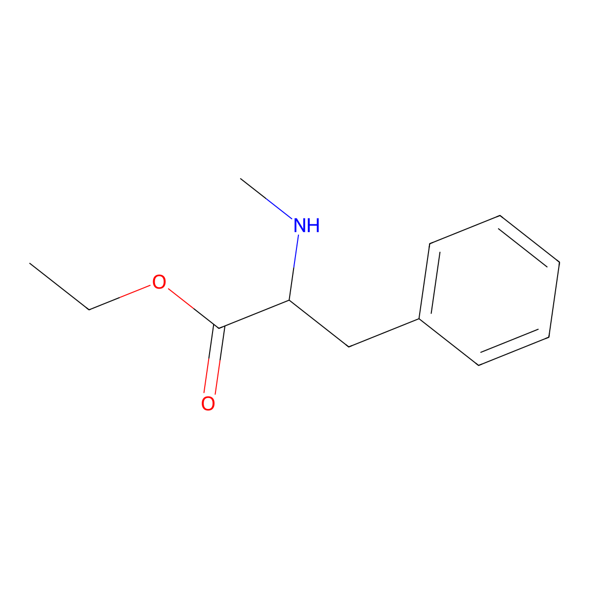 ethyl (2S)-2-(methylamino)-3-phenylpropanoate molecular structure, CAS 2812-24-0