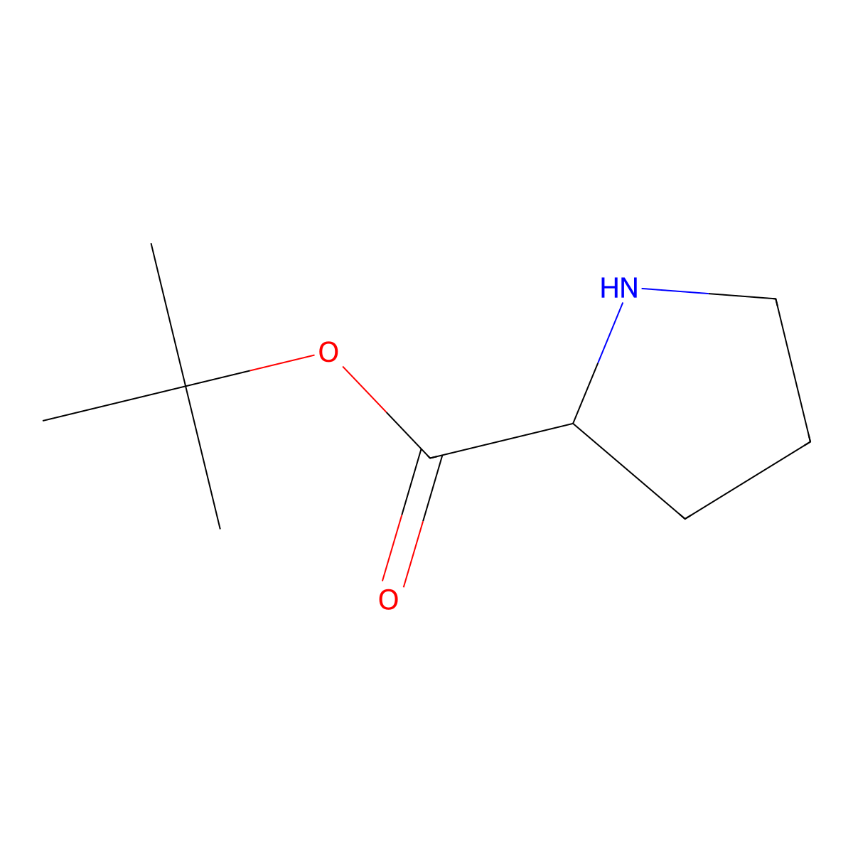 L-Proline 1,1-dimethylethyl ester molecular structure, CAS 2812-46-6