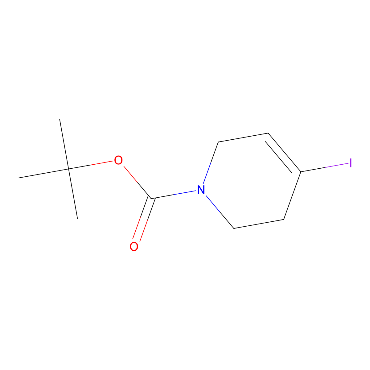 tert-butyl 4-iodo-3,6-dihydro-2H-pyridine-1-carboxylate molecular structure, CAS 281204-89-5