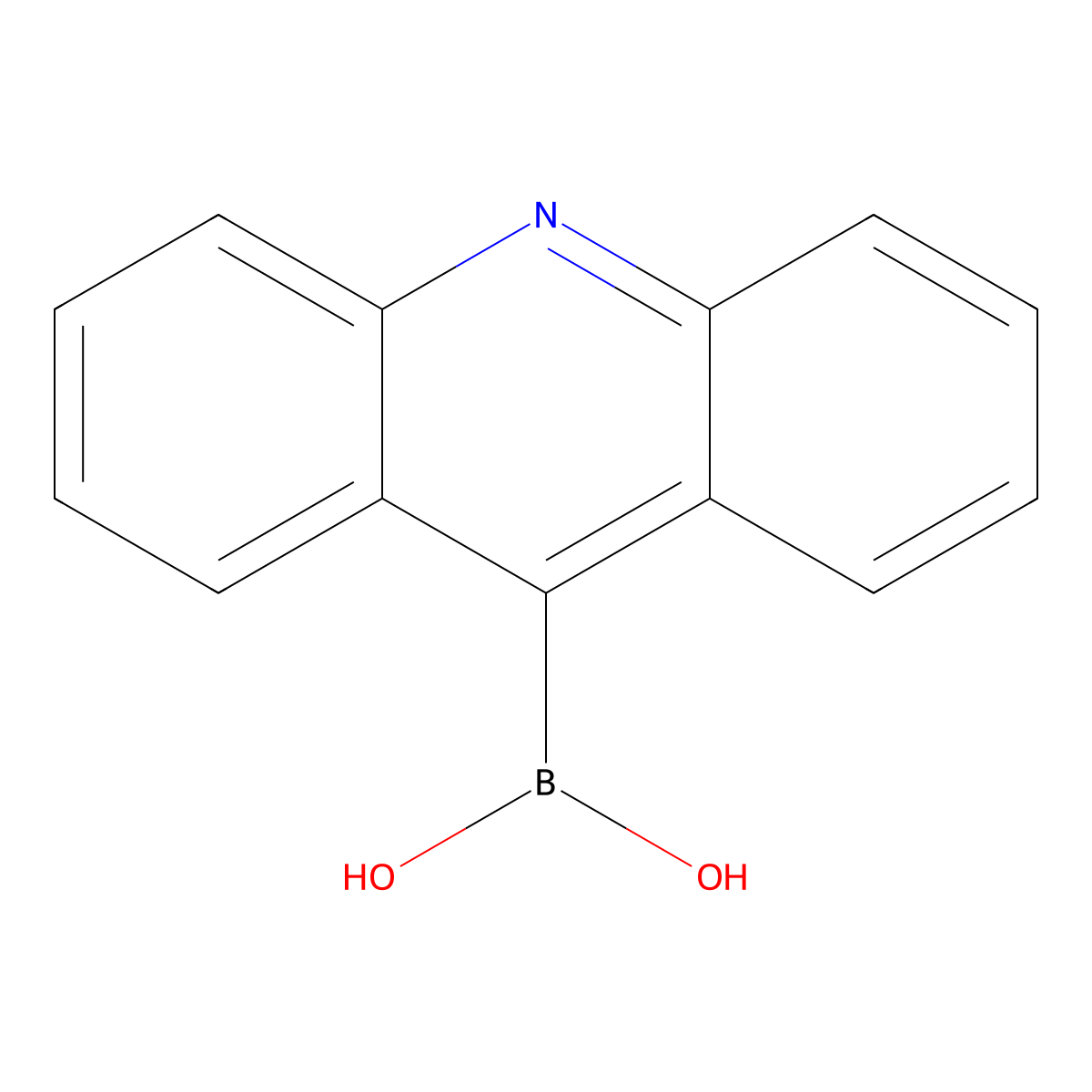 9-Acridinyl-boronic acid molecular structure, CAS 281206-21-1