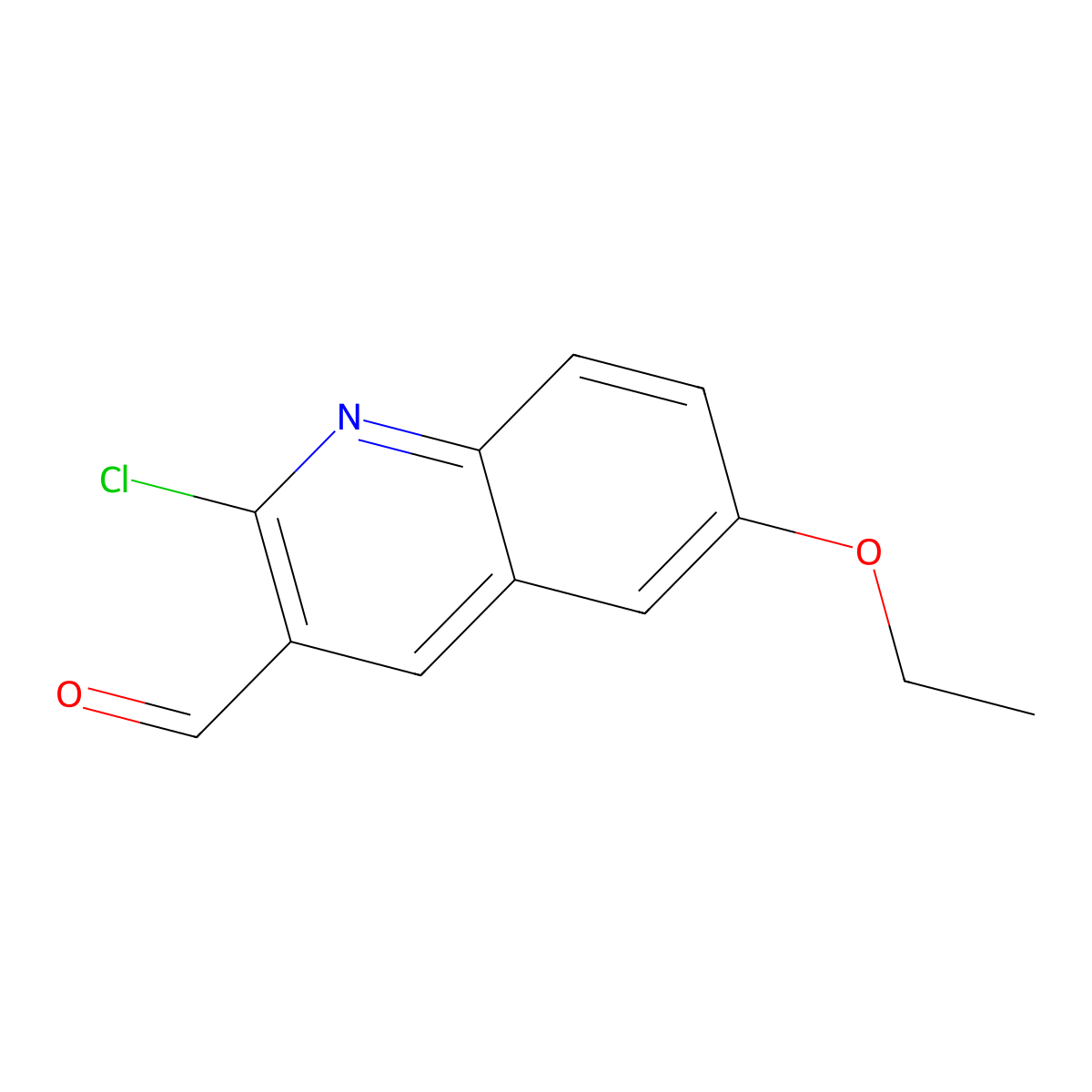 2-Chloro-6-ethoxyquinoline-3-carbaldehyde molecular structure, CAS 281208-98-8