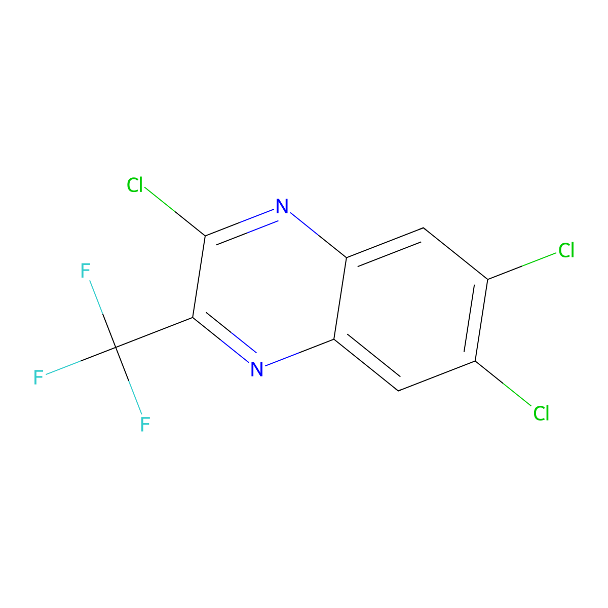 2,6,7-Trichloro-3-(trifluoromethyl)quinoxaline molecular structure, CAS 281209-13-0