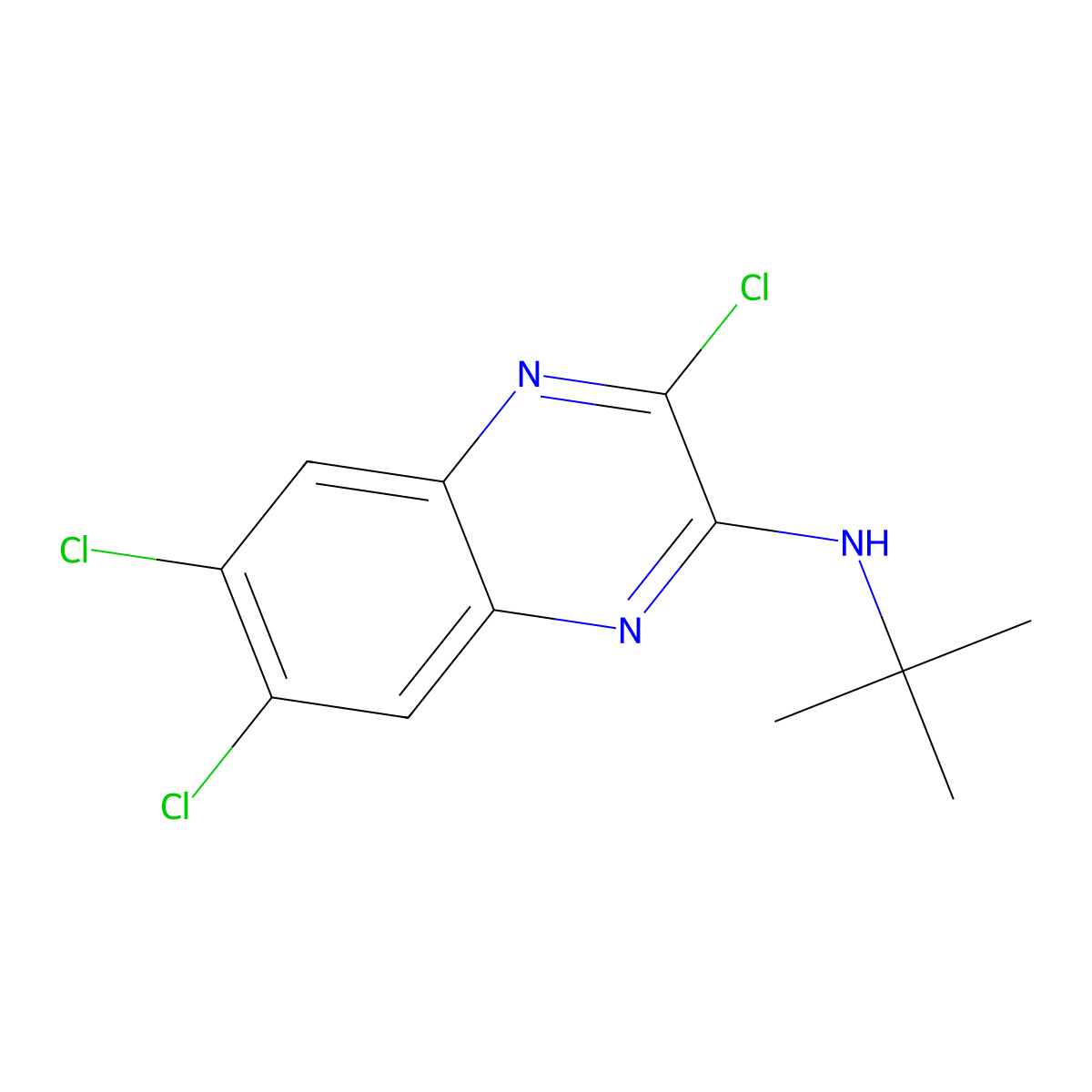 N-(tert-Butyl)-3,6,7-trichloroquinoxalin-2-amine molecular structure, CAS 281211-09-4