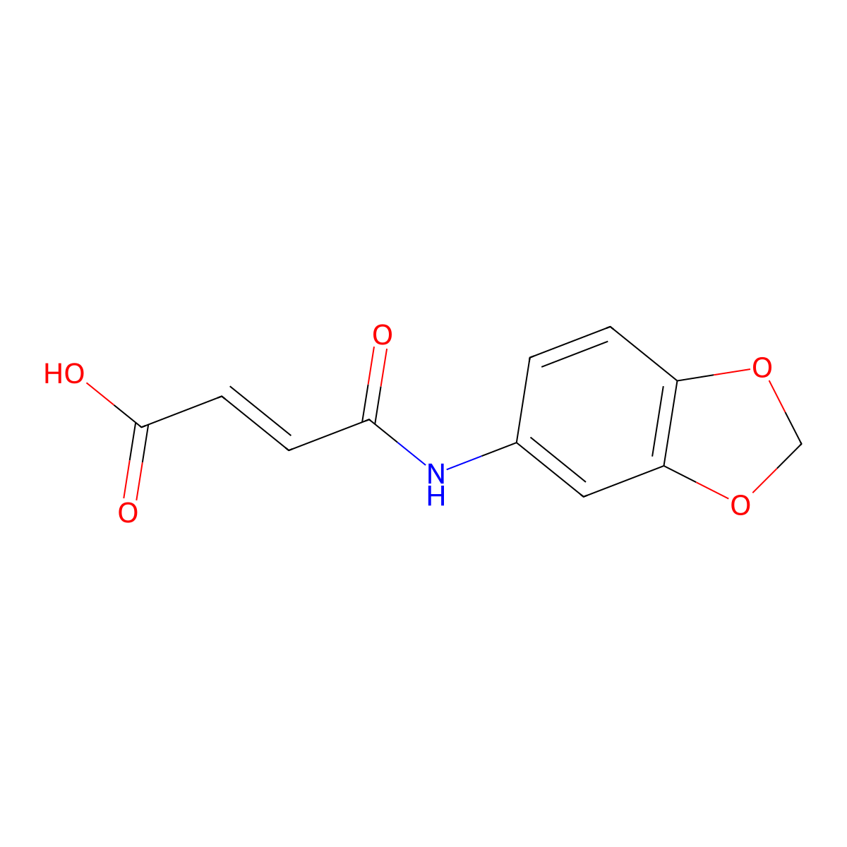 4-(1,3-Benzodioxol-5-ylamino)-4-oxo-2-butenoic acid molecular structure, CAS 281212-38-2