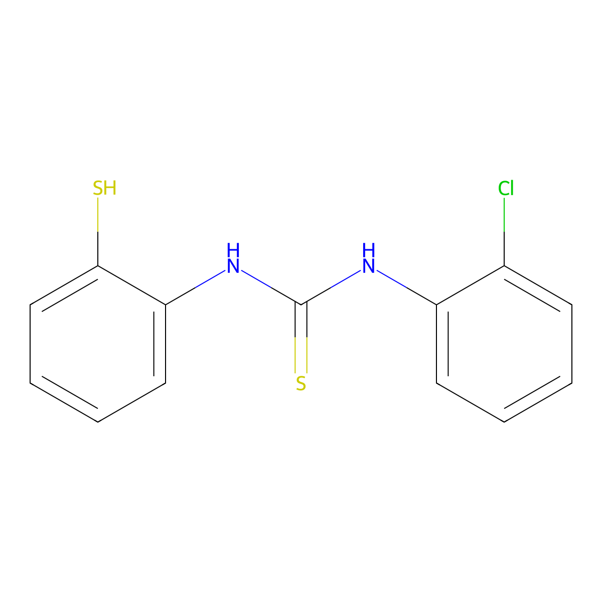 N-(2-chlorophenyl)-N'-(2-mercaptophenyl)thiourea molecular structure, CAS 281212-50-8