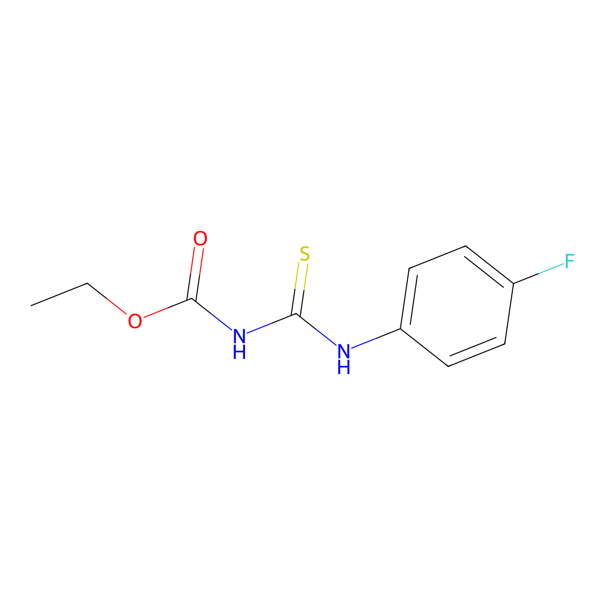 Carbamic acid, [[(4-fluorophenyl)amino]thioxomethyl]-, ethyl ester molecular structure, CAS 281212-61-1