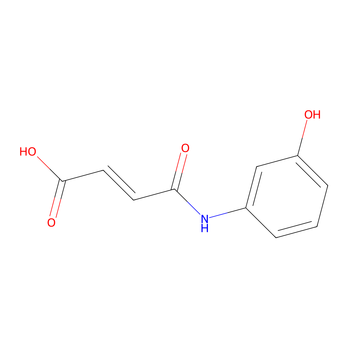 2-Butenoic acid,4-[(3-hydroxyphenyl)amino]-4-oxo-, (2Z)- molecular structure, CAS 28122-54-5