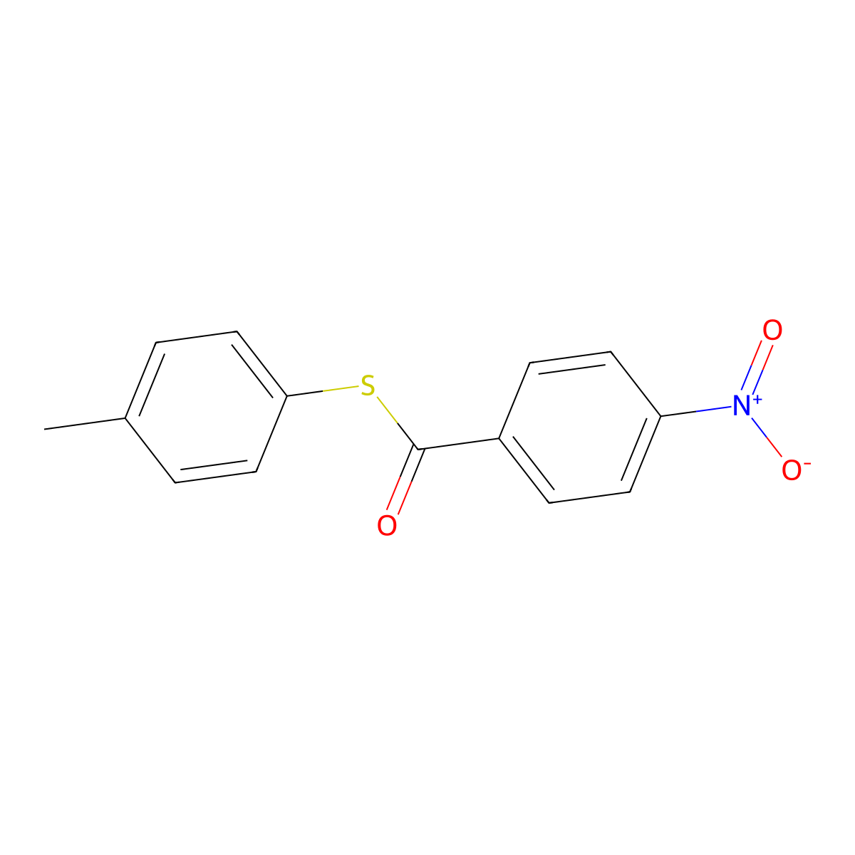 Benzoic acid, p-nitrothio-, S-(p-tolyl) ester molecular structure, CAS 28122-84-1