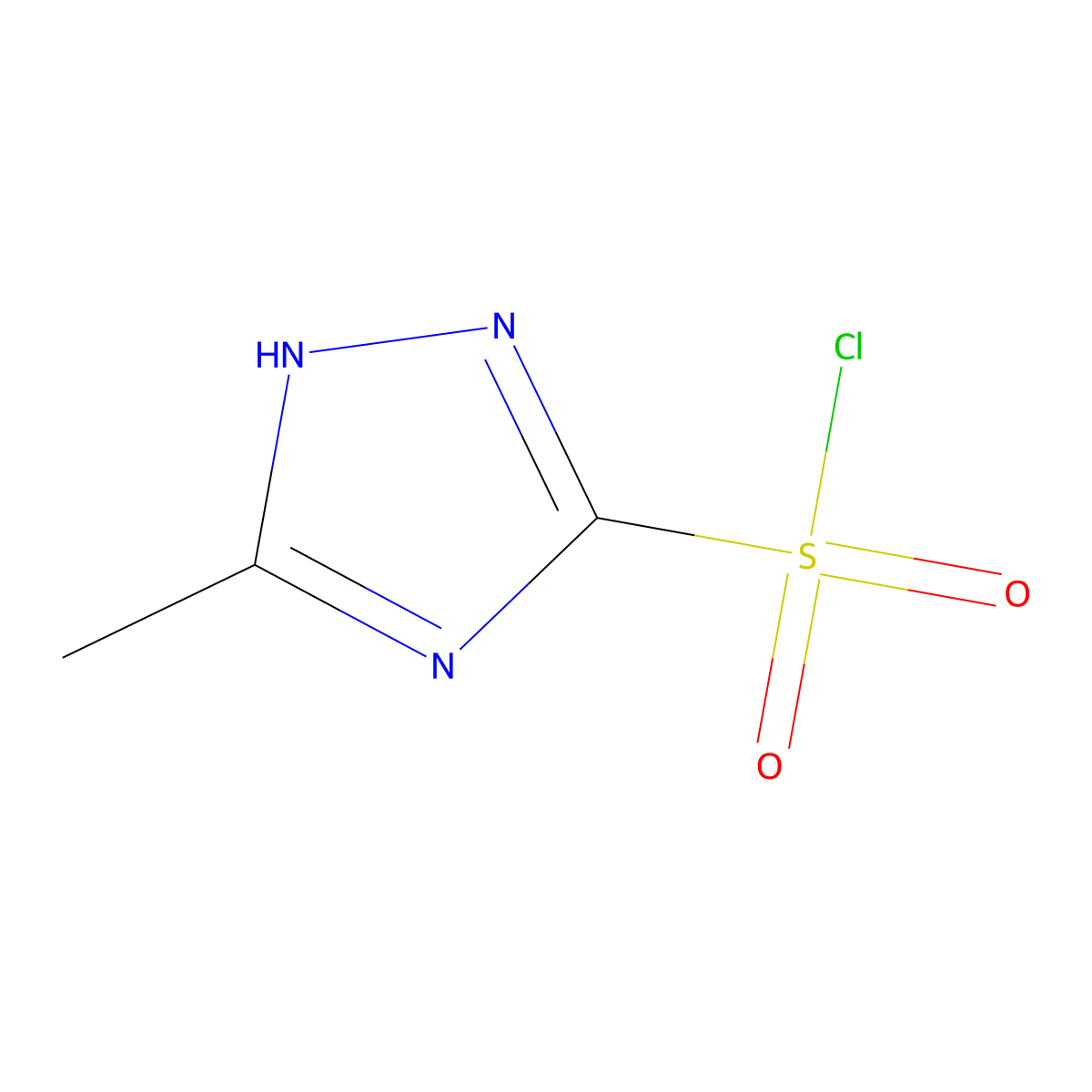 5-methyl-4H-1,2,4-triazole-3-sulfonyl chloride molecular structure, CAS 281221-69-0