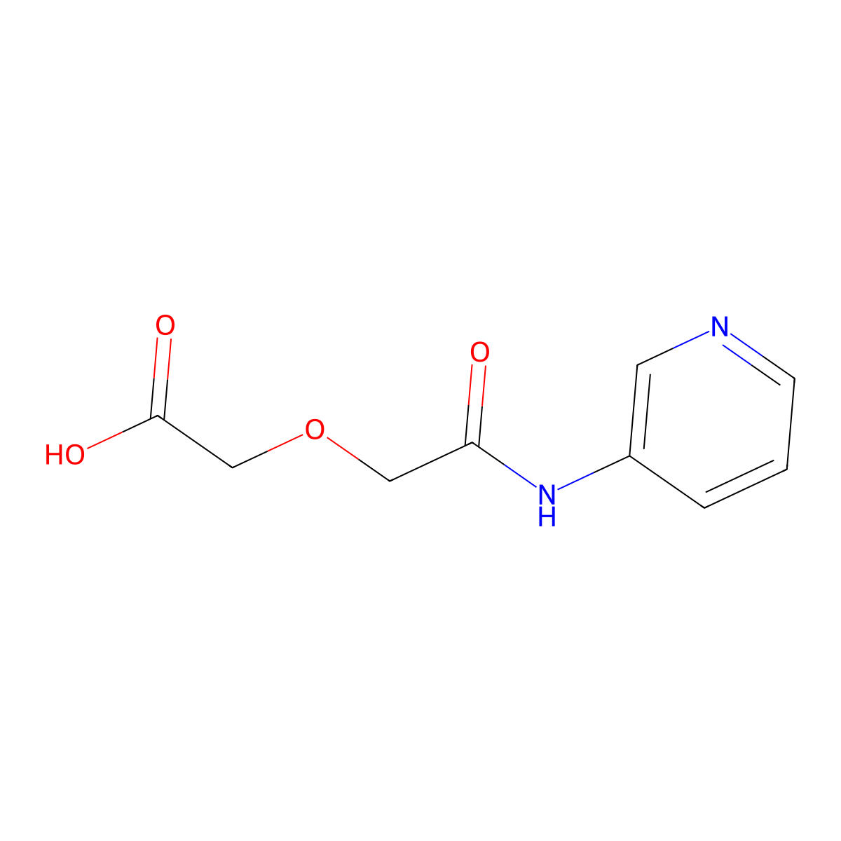 [2-Oxo-2-(pyridin-3-ylamino)ethoxy]acetic acid molecular structure, CAS 281223-77-6