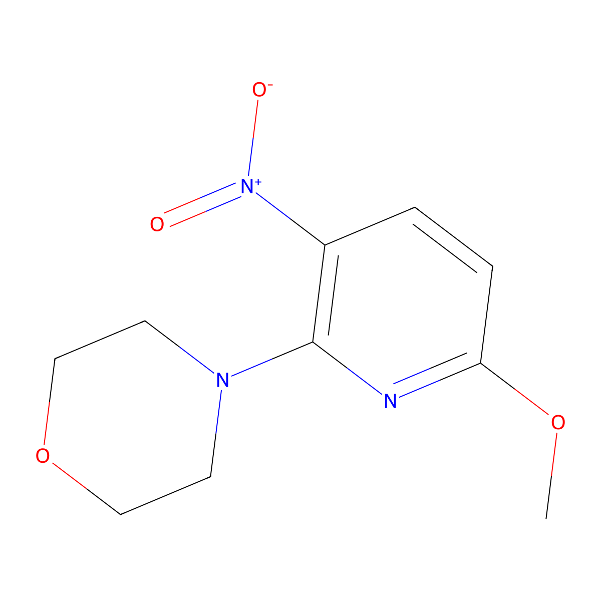 4-(6-Methoxy-3-nitropyrid-2-yl)morpholine molecular structure, CAS 281223-80-1