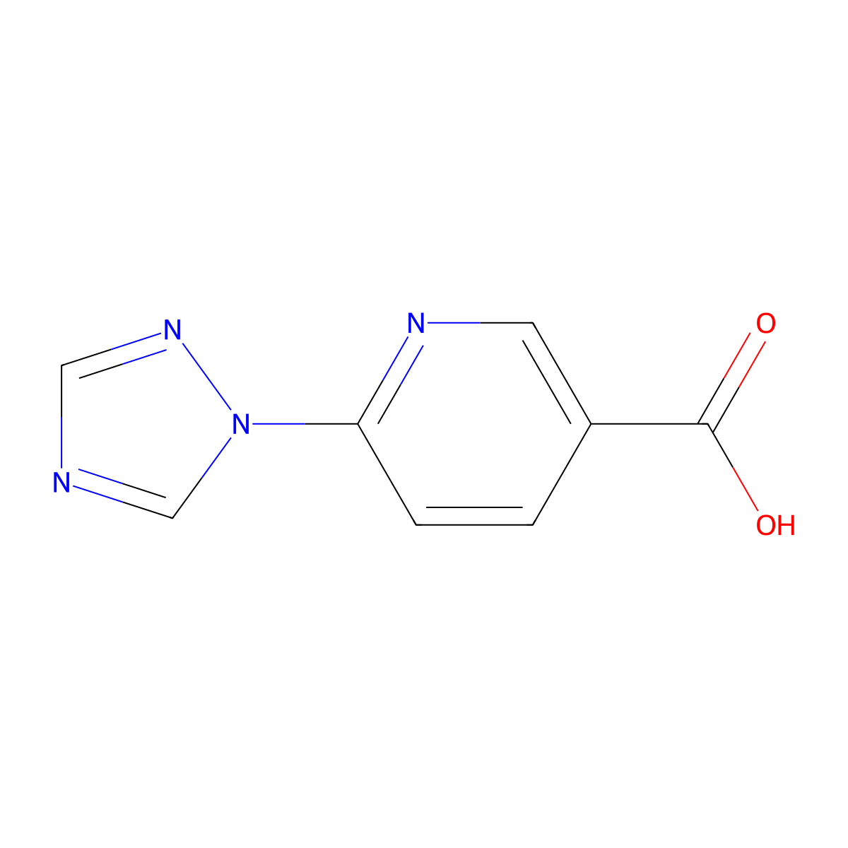 6-(1H-1,2,4-triazol-1-yl)pyridine-3-carboxylic acid molecular structure, CAS 281232-20-0