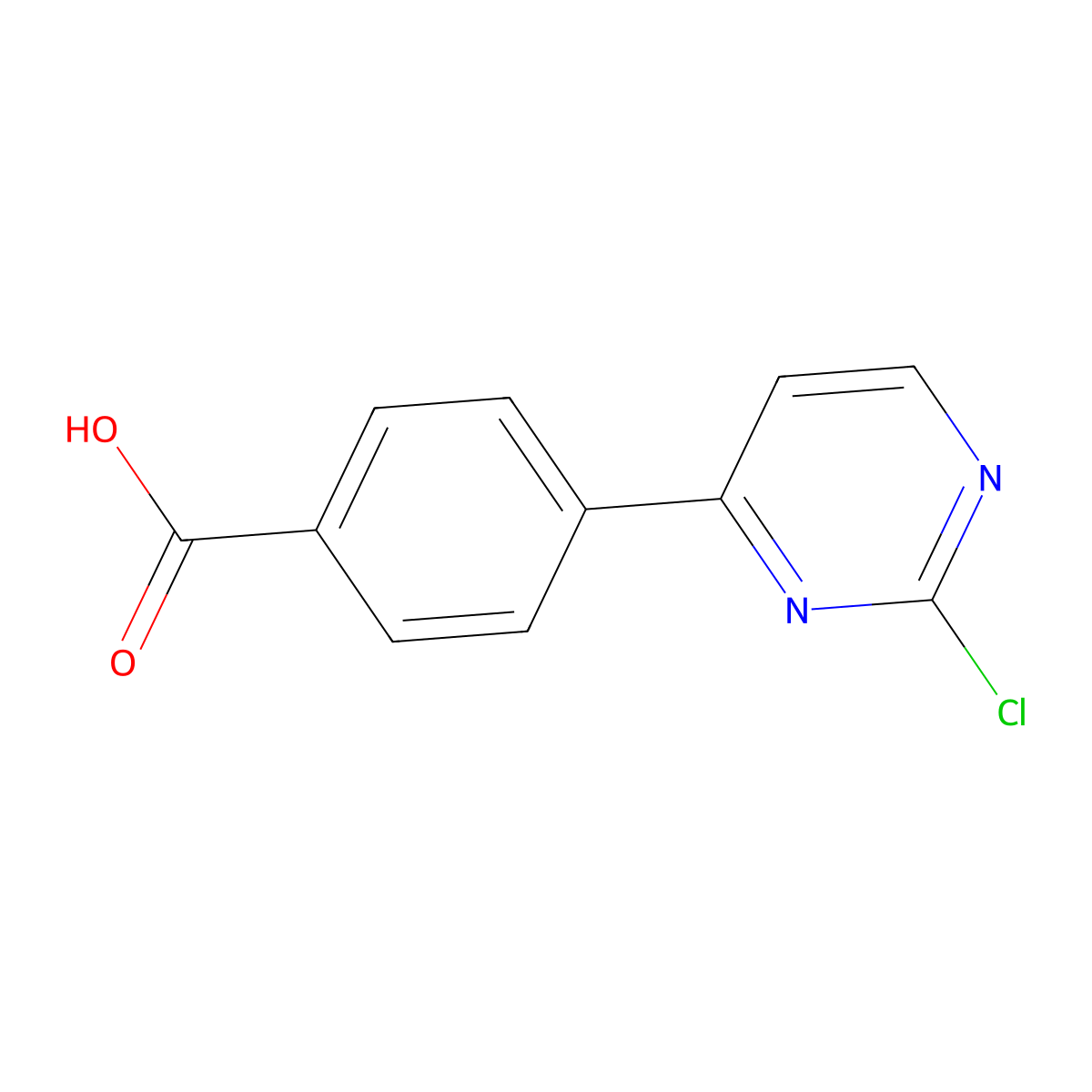 4-(2-Chloro-4-pyrimidinyl)benzoic acid molecular structure, CAS 281232-89-1
