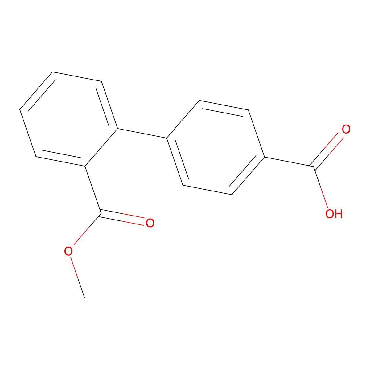 2'-(Methoxycarbonyl)-[1,1'-biphenyl]-4-carboxylic acid molecular structure, CAS 281232-92-6
