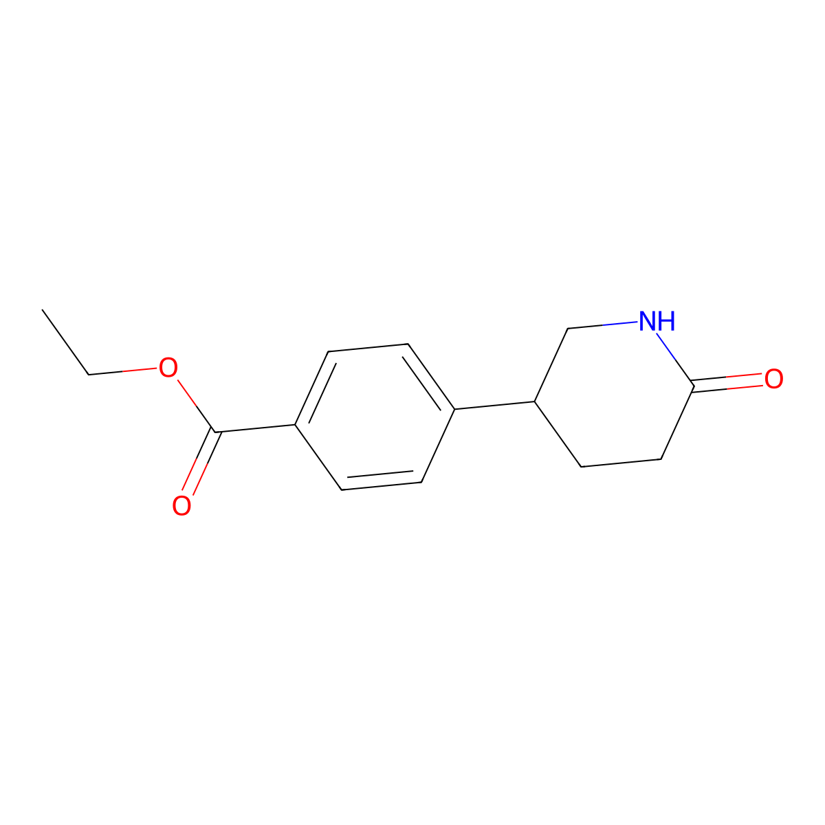 Ethyl 4-(6-oxopiperidin-3-yl)benzoate molecular structure, CAS 281233-72-5