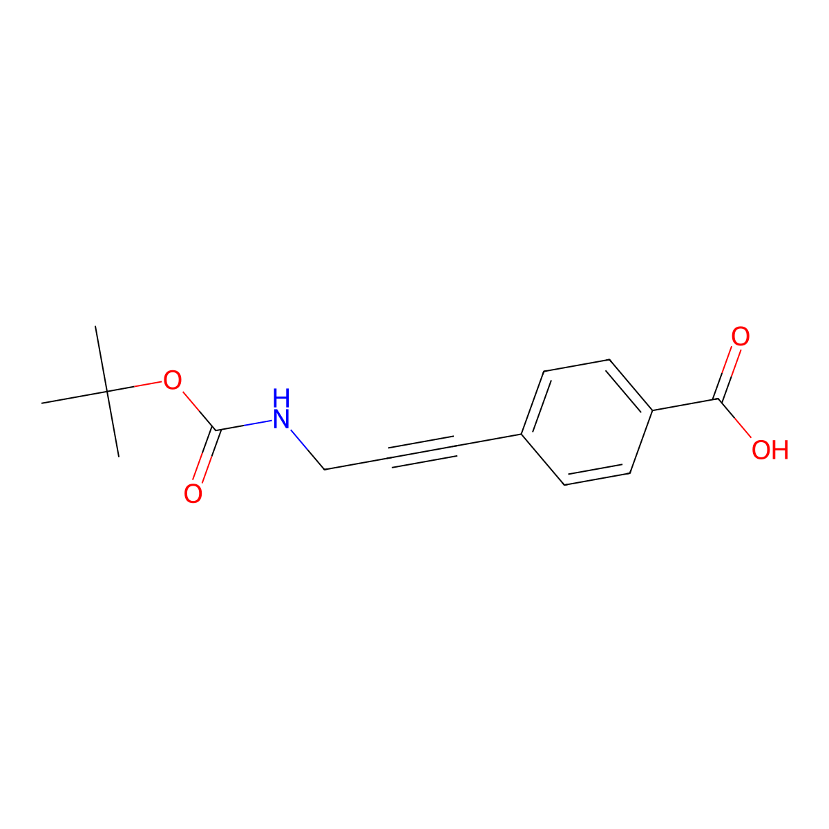 4-(3-{[(Tert-butoxy)carbonyl]amino}prop-1-yn-1-yl)benzoic acid molecular structure, CAS 281233-84-9