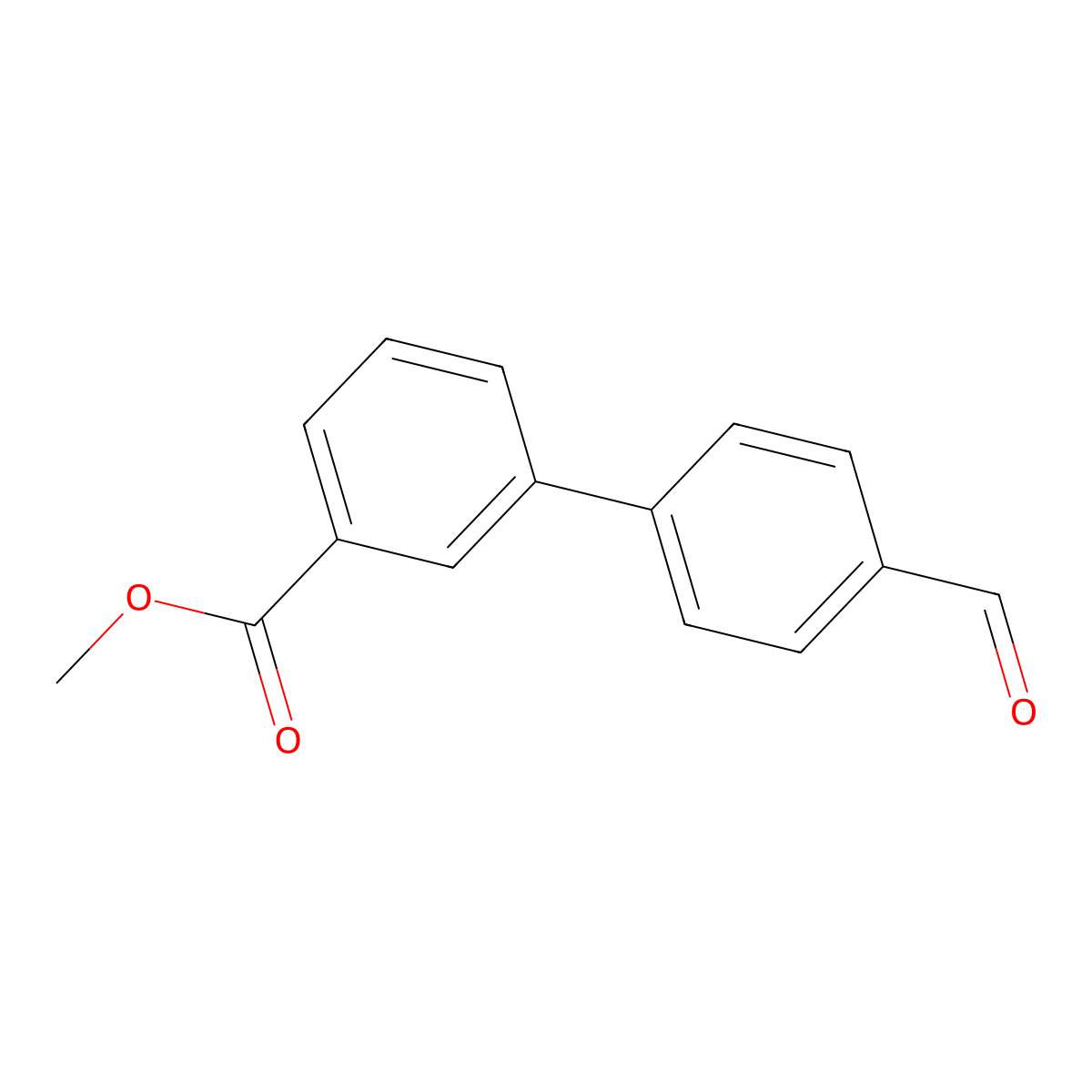 Methyl 4'-formyl(1,1'-biphenyl)-3-carboxylate molecular structure, CAS 281234-49-9