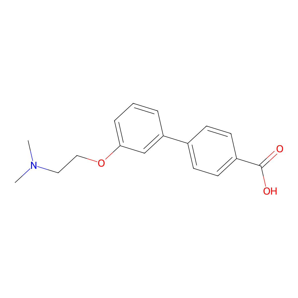 4-(3-[2-Dimethylaminoethoxy]phenyl)benzoic acid molecular structure, CAS 281234-66-0