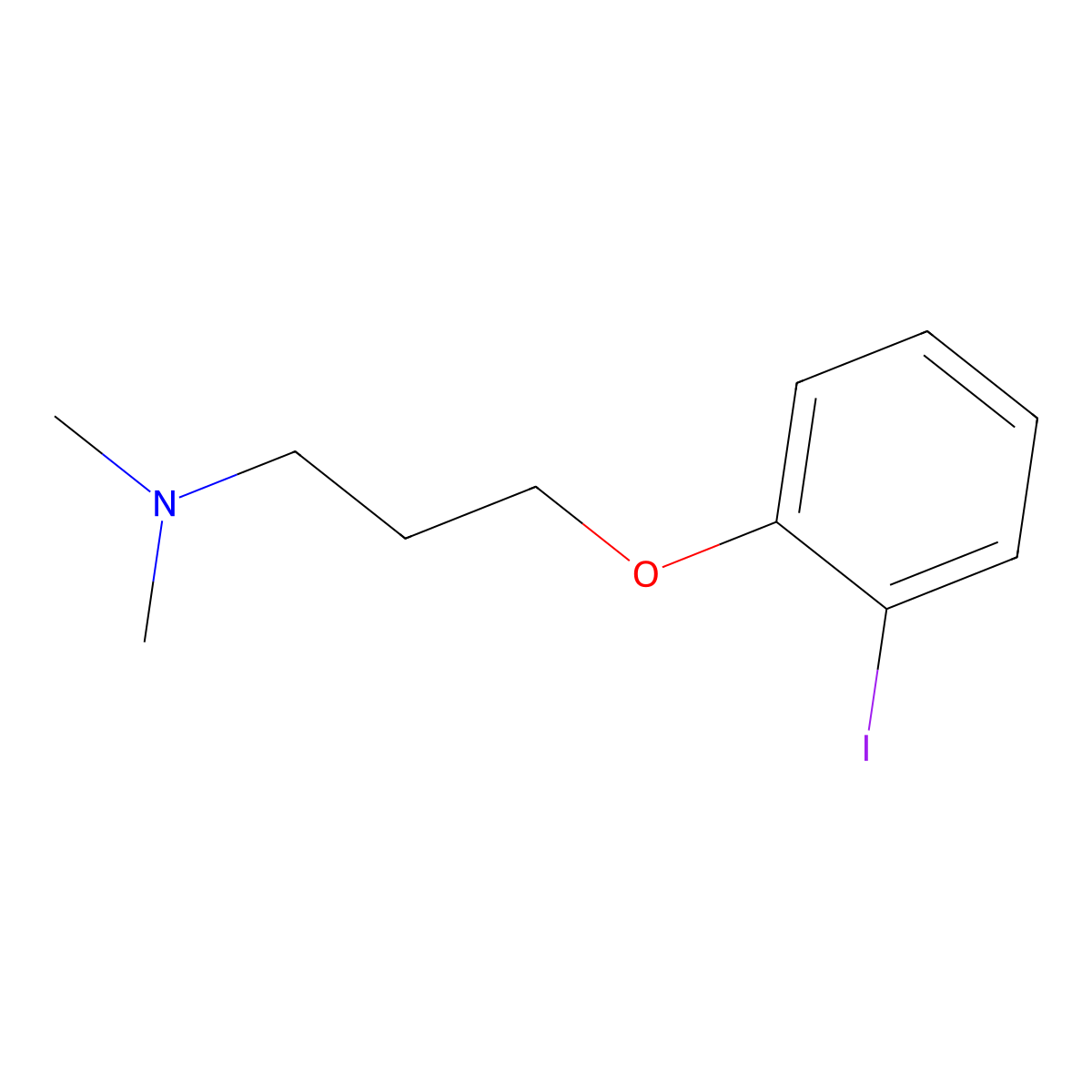 3-(2-iodophenoxy)-N,N-dimethylpropan-1-amine molecular structure, CAS 281234-71-7