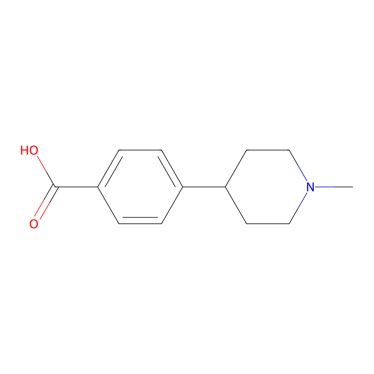 4-(1-Methylpiperidin-4-yl)benzoic acid molecular structure, CAS 281234-85-3
