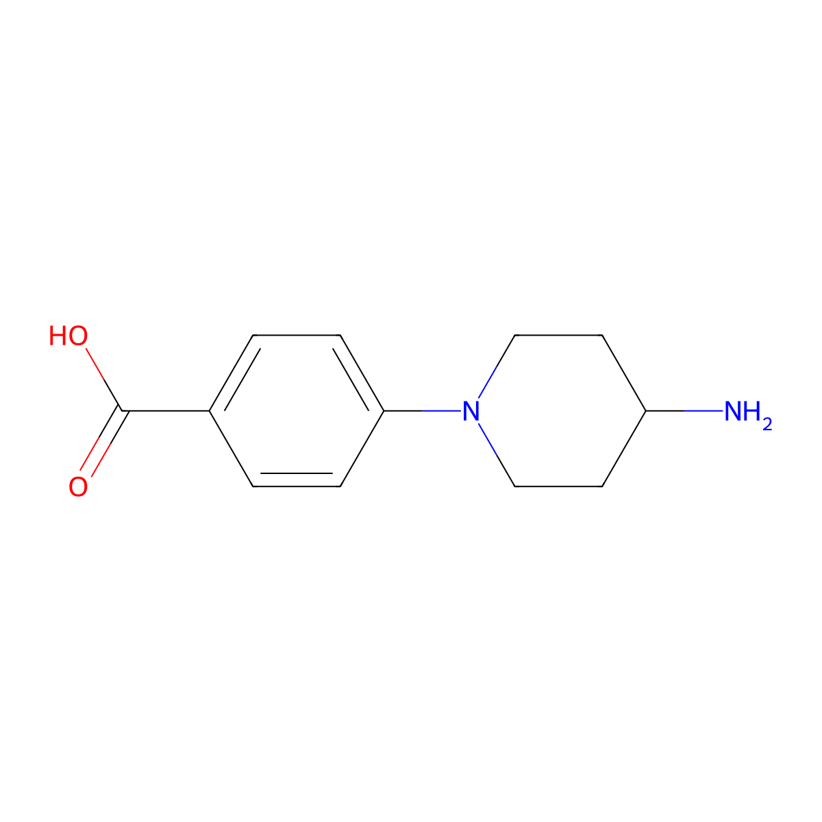 4-(4-Aminopiperidin-1-yl)benzoic acid molecular structure, CAS 281234-89-7