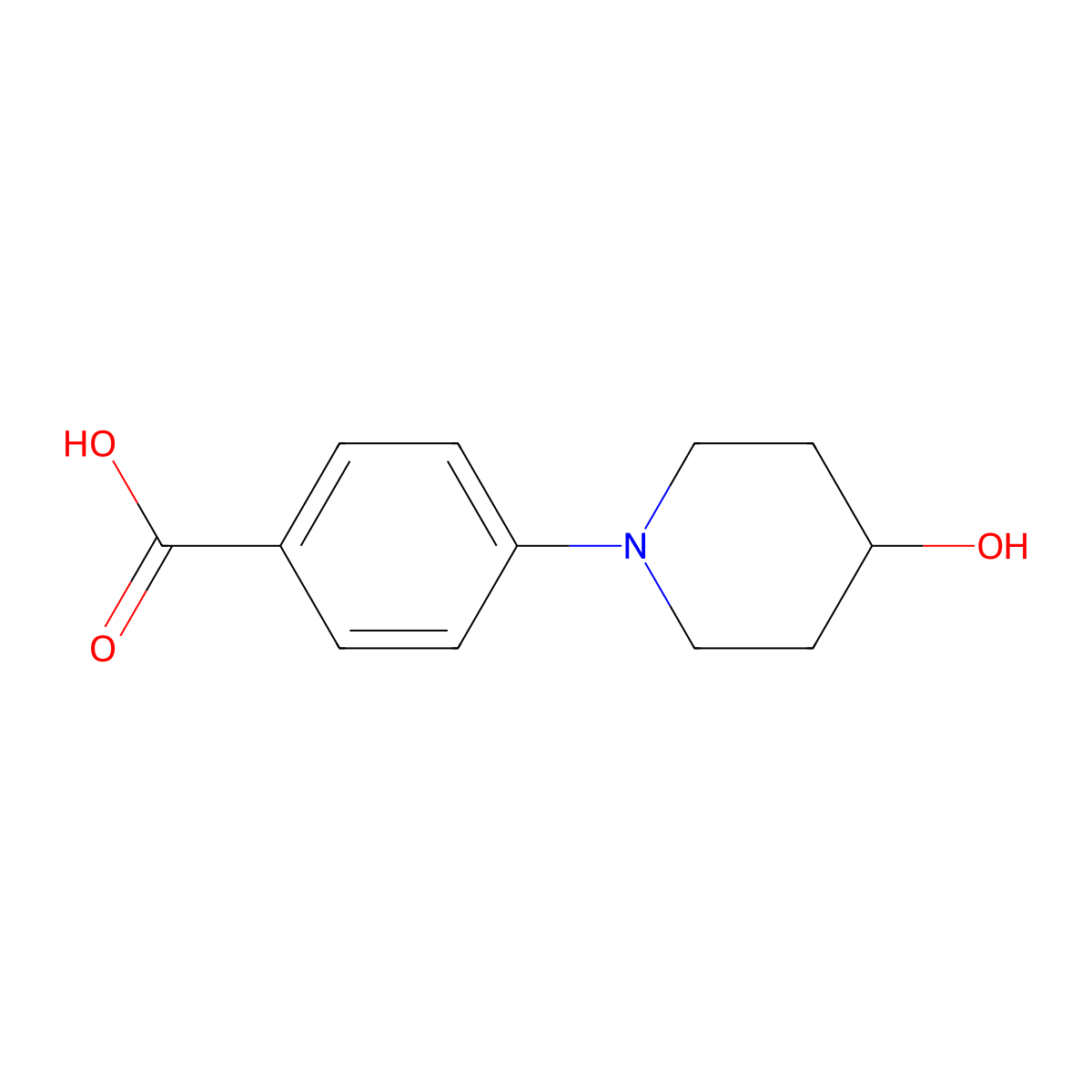 4-(4-Hydroxy-1-piperidinyl)benzoic acid molecular structure, CAS 281234-93-3