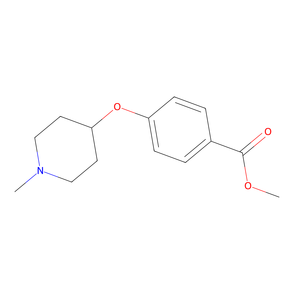 Methyl 4-(1-methyl-piperidin-4-yloxy)-benzoate molecular structure, CAS 281234-94-4