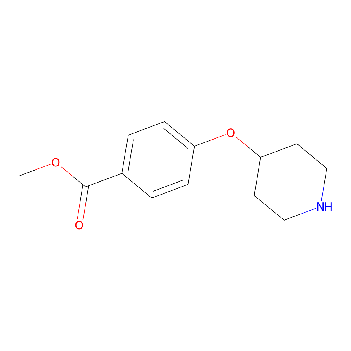Methyl 4-(piperidin-4-yloxy)benzoate molecular structure, CAS 281234-95-5