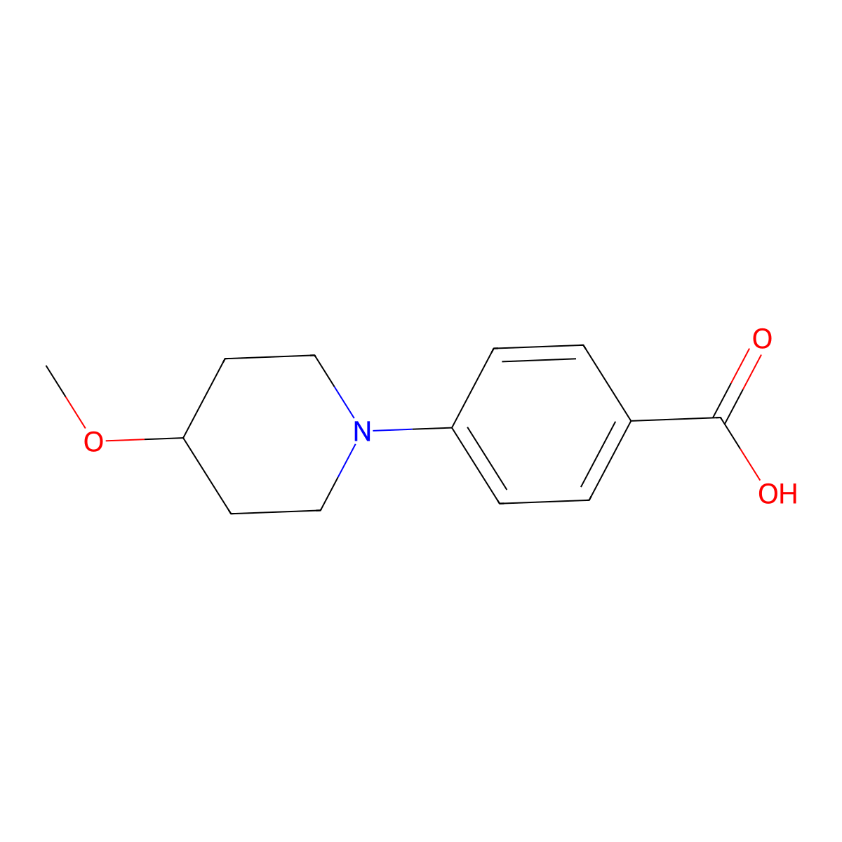 4-(4-Methoxypiperidin-1-yl)benzoic acid molecular structure, CAS 281234-99-9