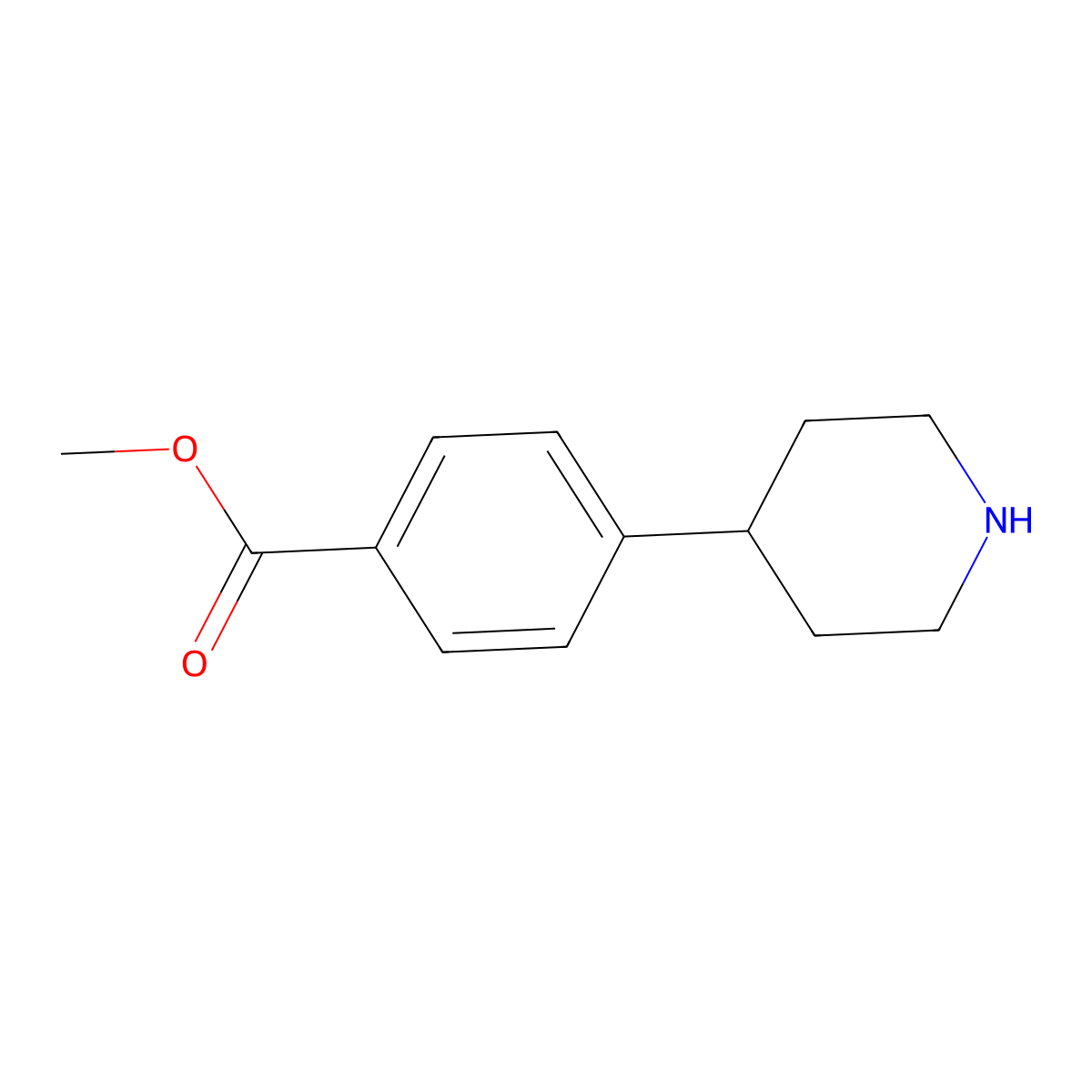 4-Piperidin-4-YL-benzoic acid methyl ester molecular structure, CAS 281235-04-9