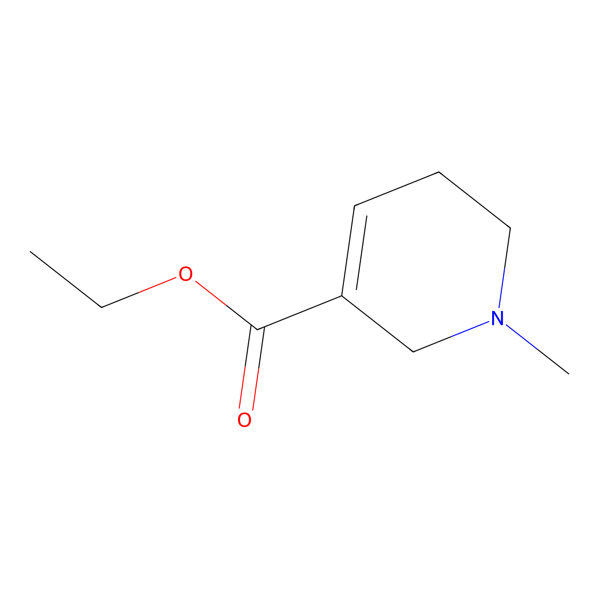 Ethyl 1-methyl-1,2,5,6-tetrahydropyridine-3-carboxylate molecular structure, CAS 28125-84-0