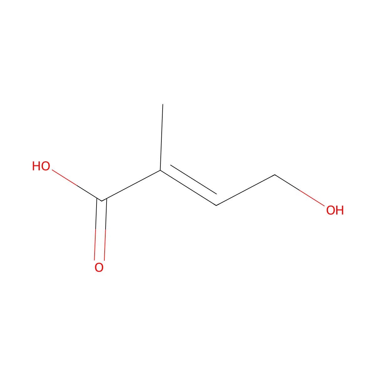 (2E)-4-hydroxy-2-methylbut-2-enoic acid molecular structure, CAS 28127-66-4
