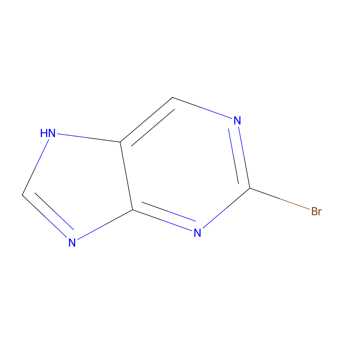 2-bromo-7H-purine molecular structure, CAS 28128-15-6