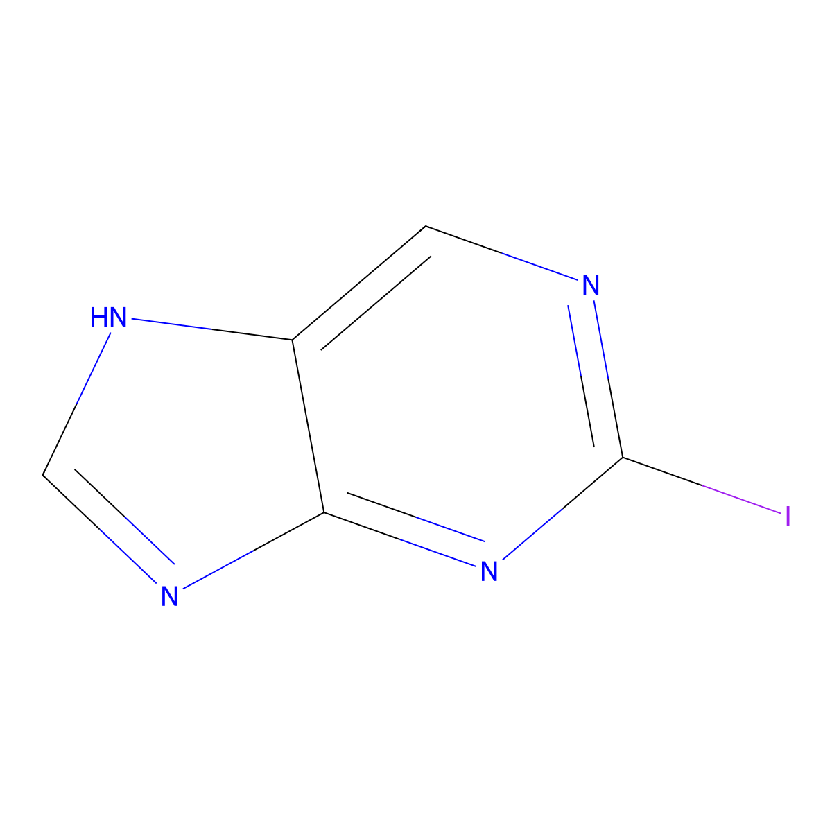 2-iodo-7H-purine molecular structure, CAS 28128-16-7