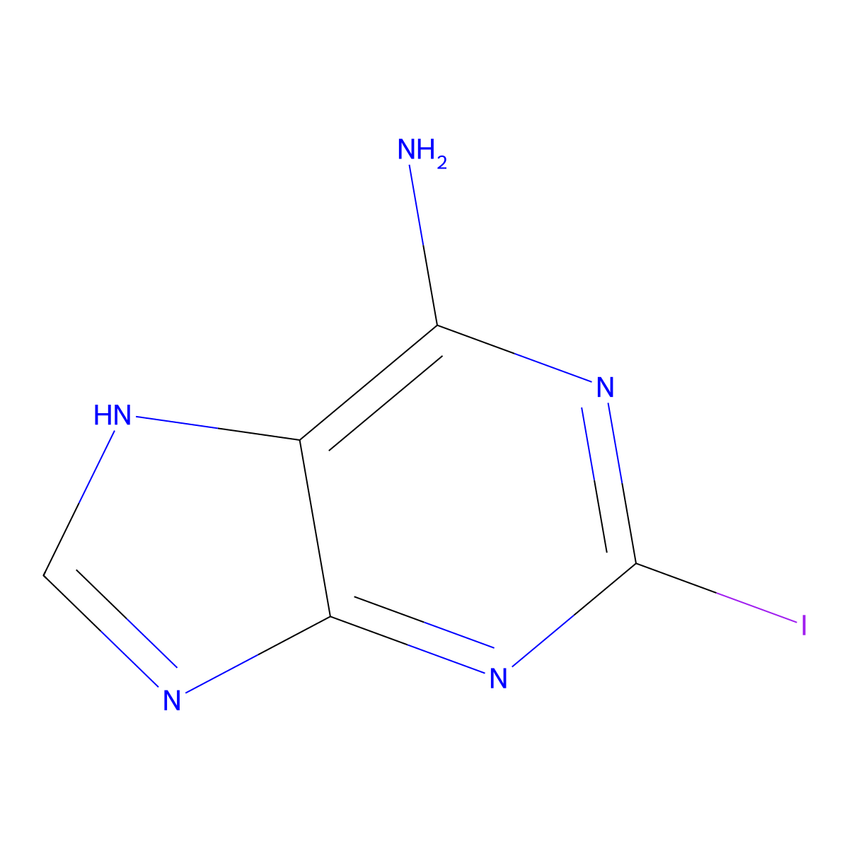 2-Iodo-7H-purin-6-amine molecular structure, CAS 28128-26-9