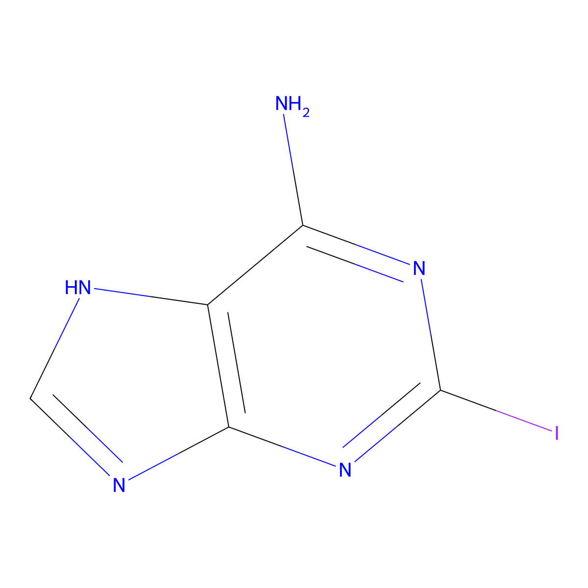 2-Iodo-7H-purin-6-amine molecular structure, CAS 28128-26-9