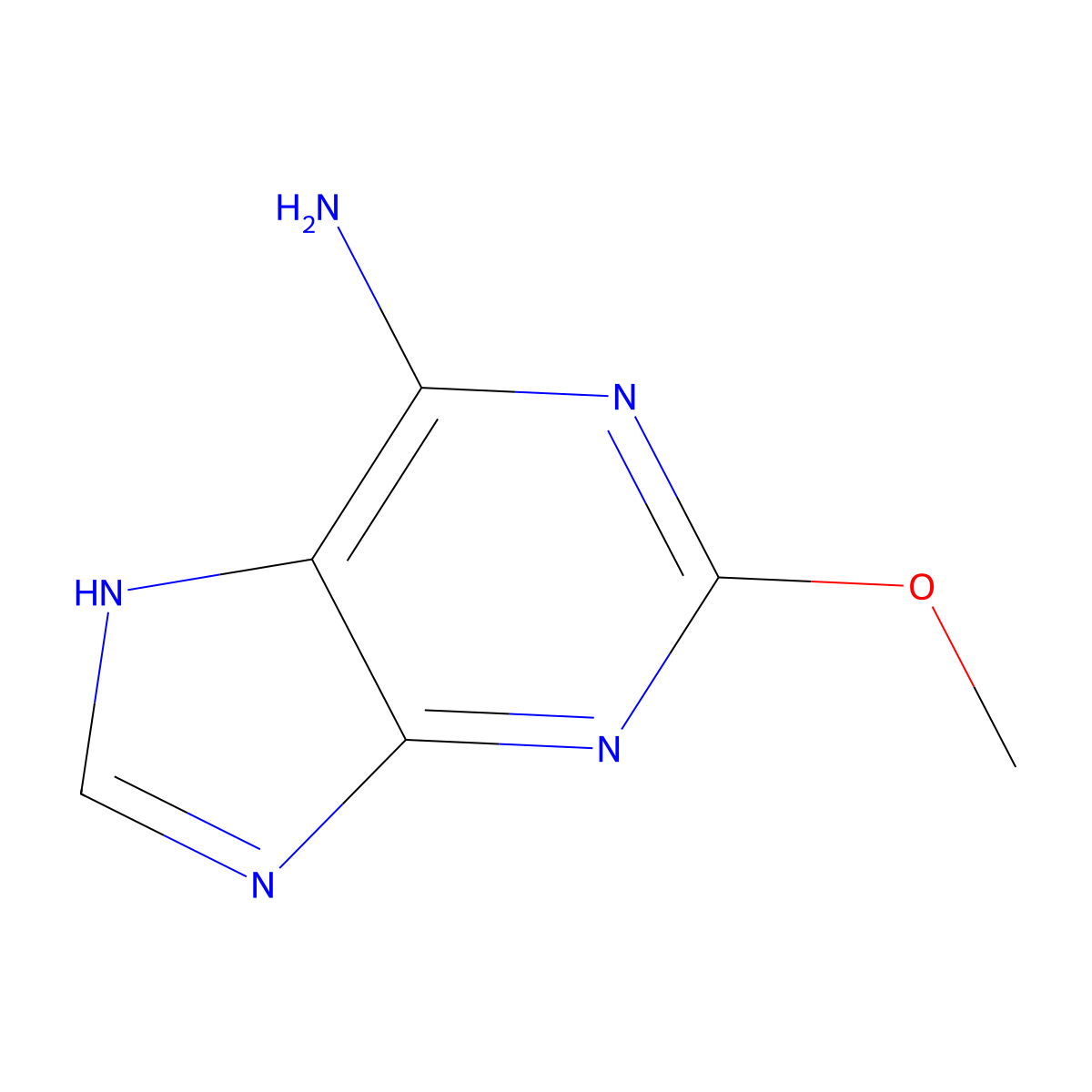 2-methoxy-7H-purin-6-amine molecular structure, CAS 28128-30-5