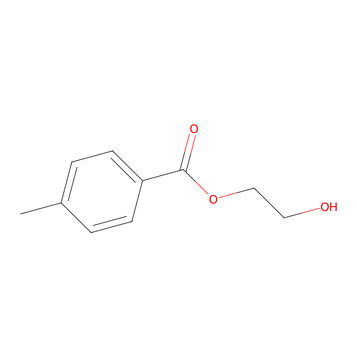 2-Hydroxyethyl 4-methylbenzoate molecular structure, CAS 28129-15-9