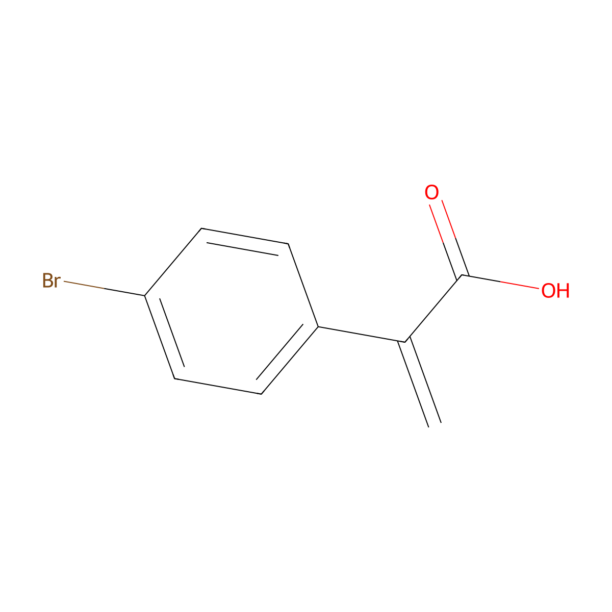 2-(4-Bromophenyl)acrylic acid molecular structure, CAS 28131-17-1
