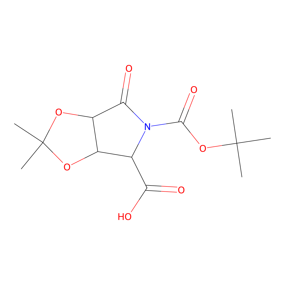 (3AS,4S,6AS)-5-(Tert-butoxycarbonyl)-2,2-dimethyl-6-oxotetrahydro-3AH-[1,3]dioxolo[4,5-C]pyrrole-4-carboxylic acid molecular structure, CAS 2813189-82-9